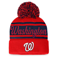 Washington Nationals Fanatics Women's Script Cuffed Knit Hat with Pom Online