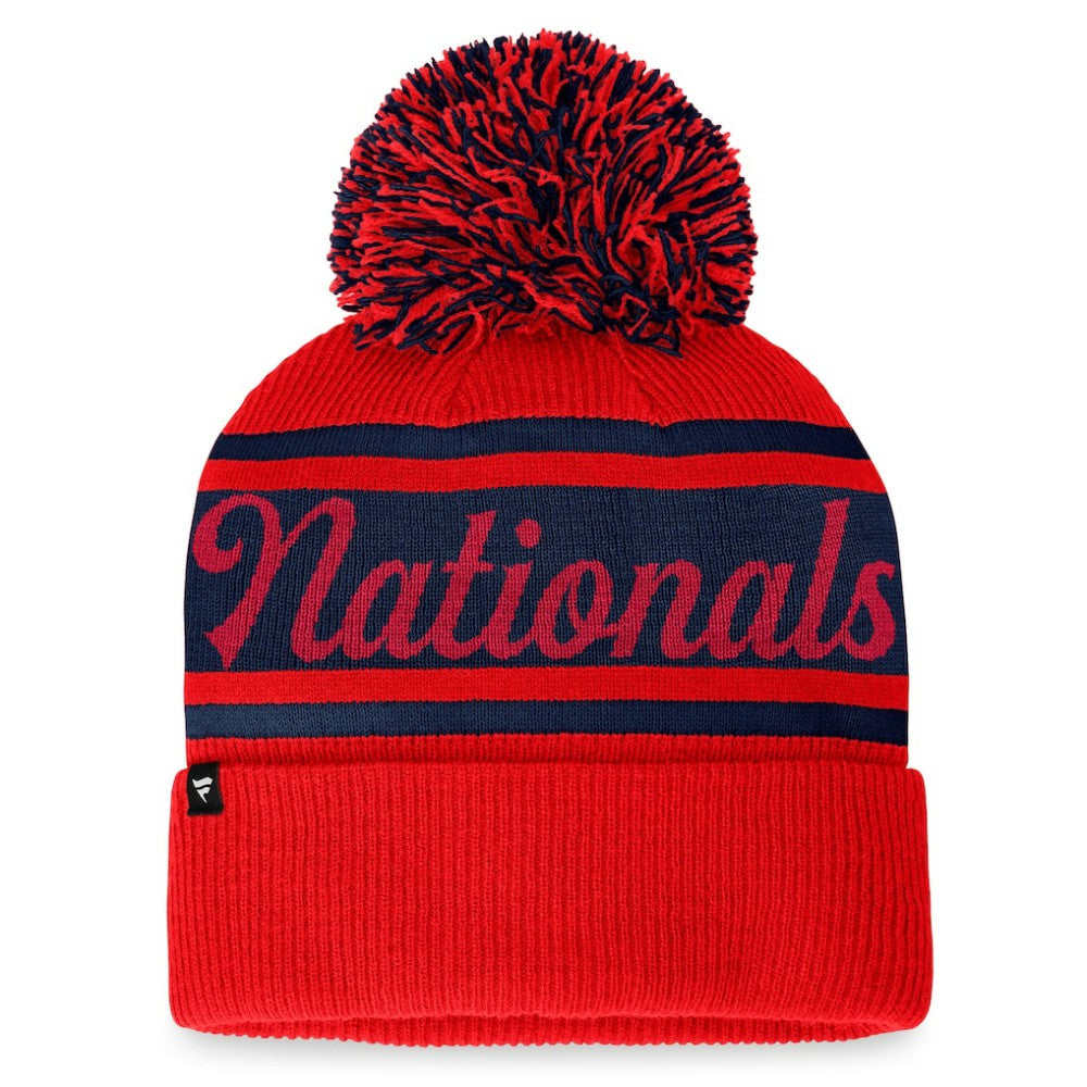 Washington Nationals Fanatics Women's Script Cuffed Knit Hat with Pom Online