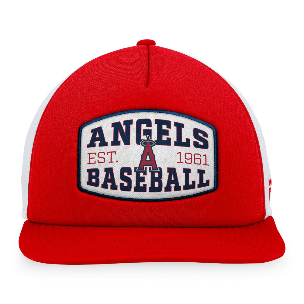 Los Angeles Angels Fanatics Foam Front Patch Trucker Snapback Hat Outlet