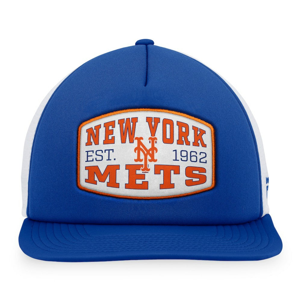 New York Mets Fanatics Foam Front Patch Trucker Snapback Hat Outlet
