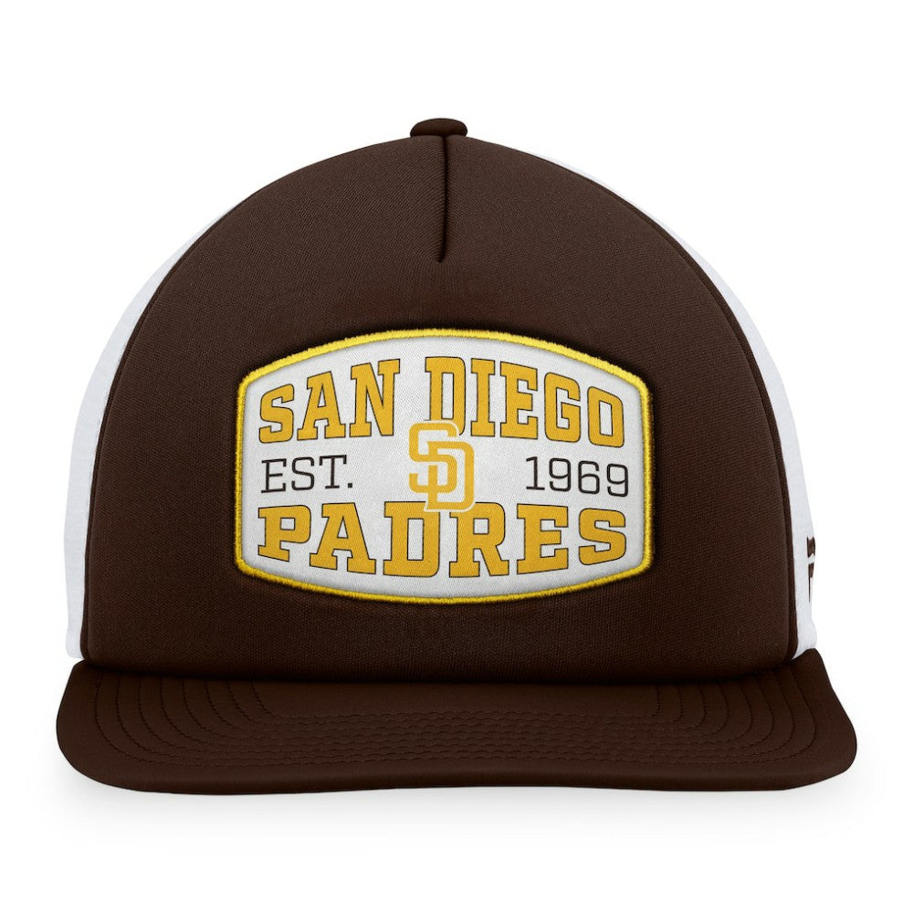 San Diego Padres Fanatics Foam Front Patch Trucker Snapback Hat Sale