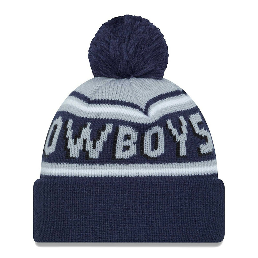 Dallas Cowboys New Era Main Cuffed Knit Hat with Pom - Navy - NFL