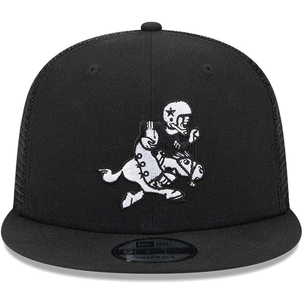 Dallas Cowboys New Era Retro Joe Main Trucker 9FIFTY Snapback Hat - Black - NFL