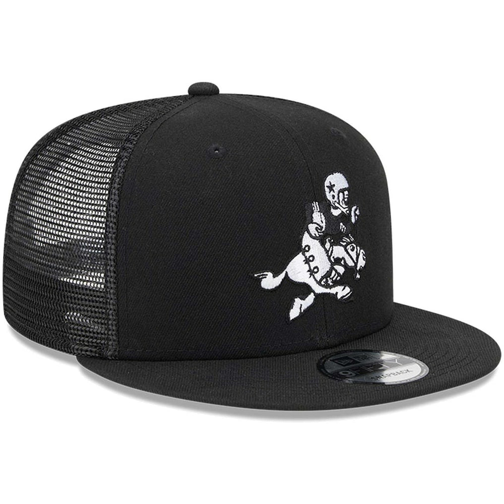 Dallas Cowboys New Era Retro Joe Main Trucker 9FIFTY Snapback Hat - Black - NFL