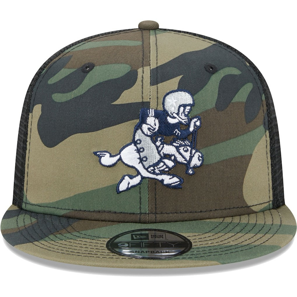 Dallas Cowboys New Era Retro Joe Main Trucker 9FIFTY Snapback Hat - Camo - NFL