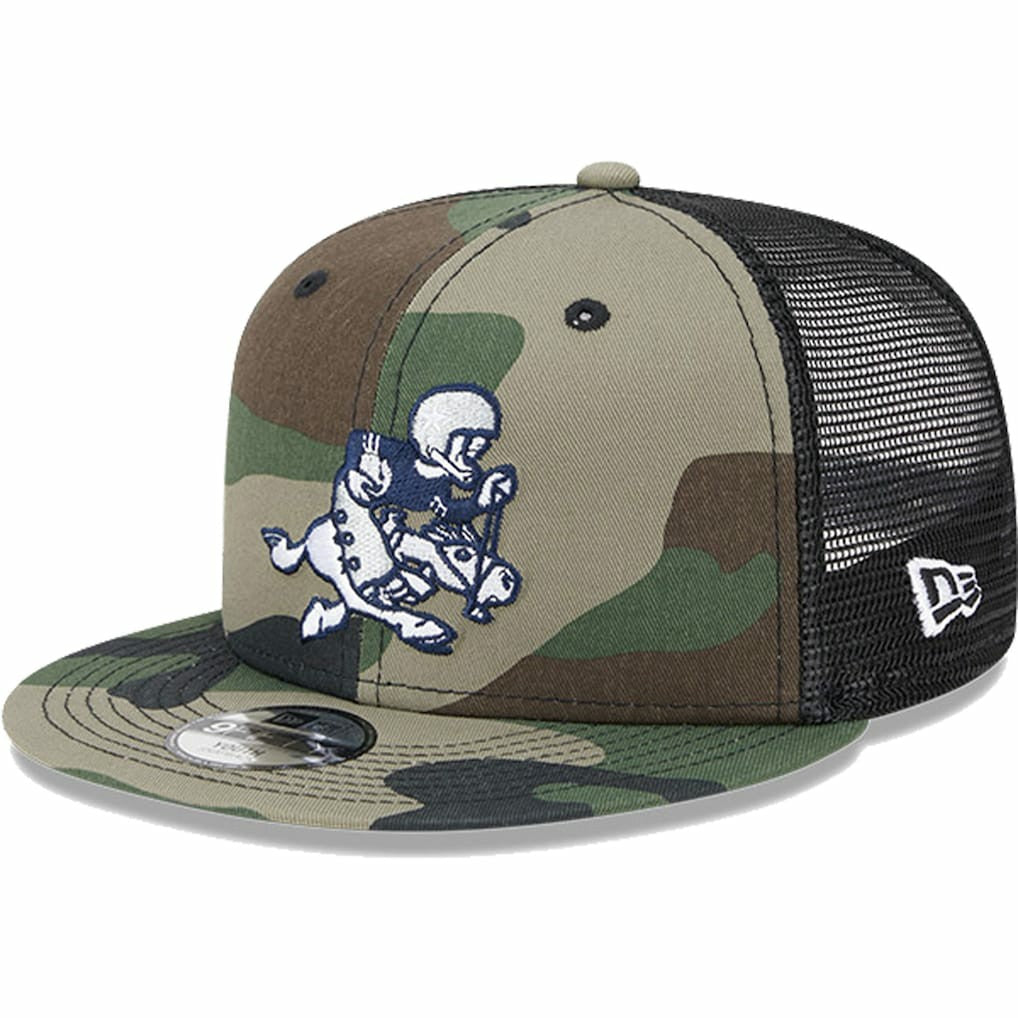 Dallas Cowboys New Era Youth Retro Joe Main Trucker 9FIFTY Snapback Hat - Camo - NFL