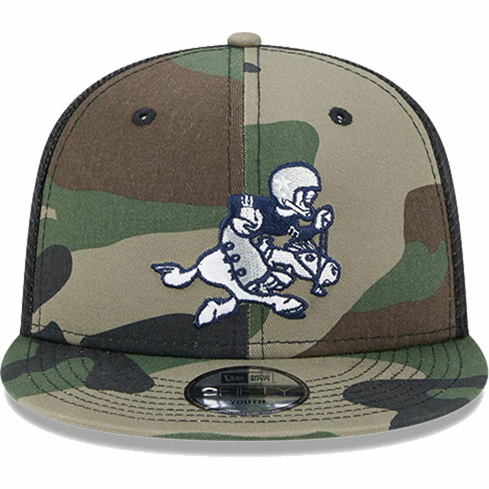 Dallas Cowboys New Era Youth Retro Joe Main Trucker 9FIFTY Snapback Hat - Camo - NFL