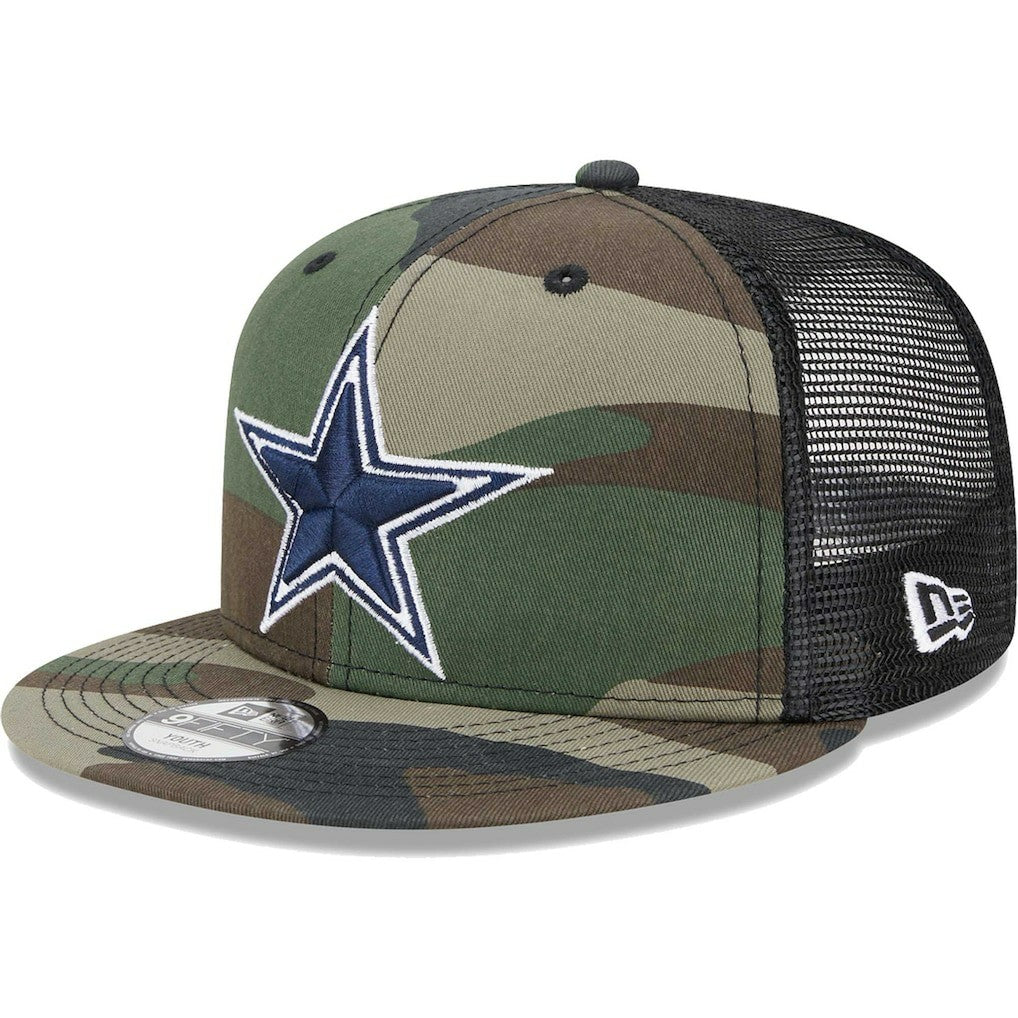 Dallas Cowboys New Era Youth Main Trucker 9FIFTY Snapback Hat - Camo - NFL