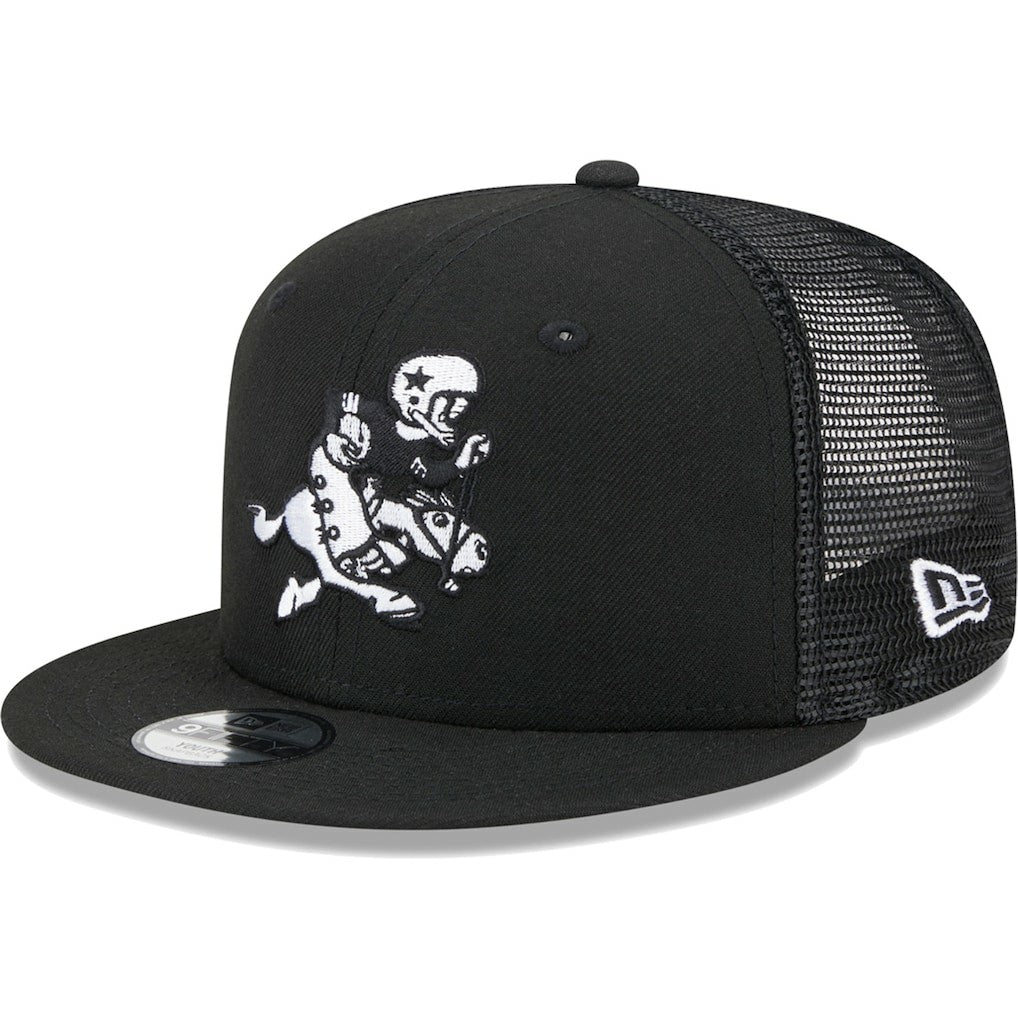 Dallas Cowboys New Era Youth Retro Joe Main B-Dub 9FIFTY Trucker Adjustable Hat - Black - NFL