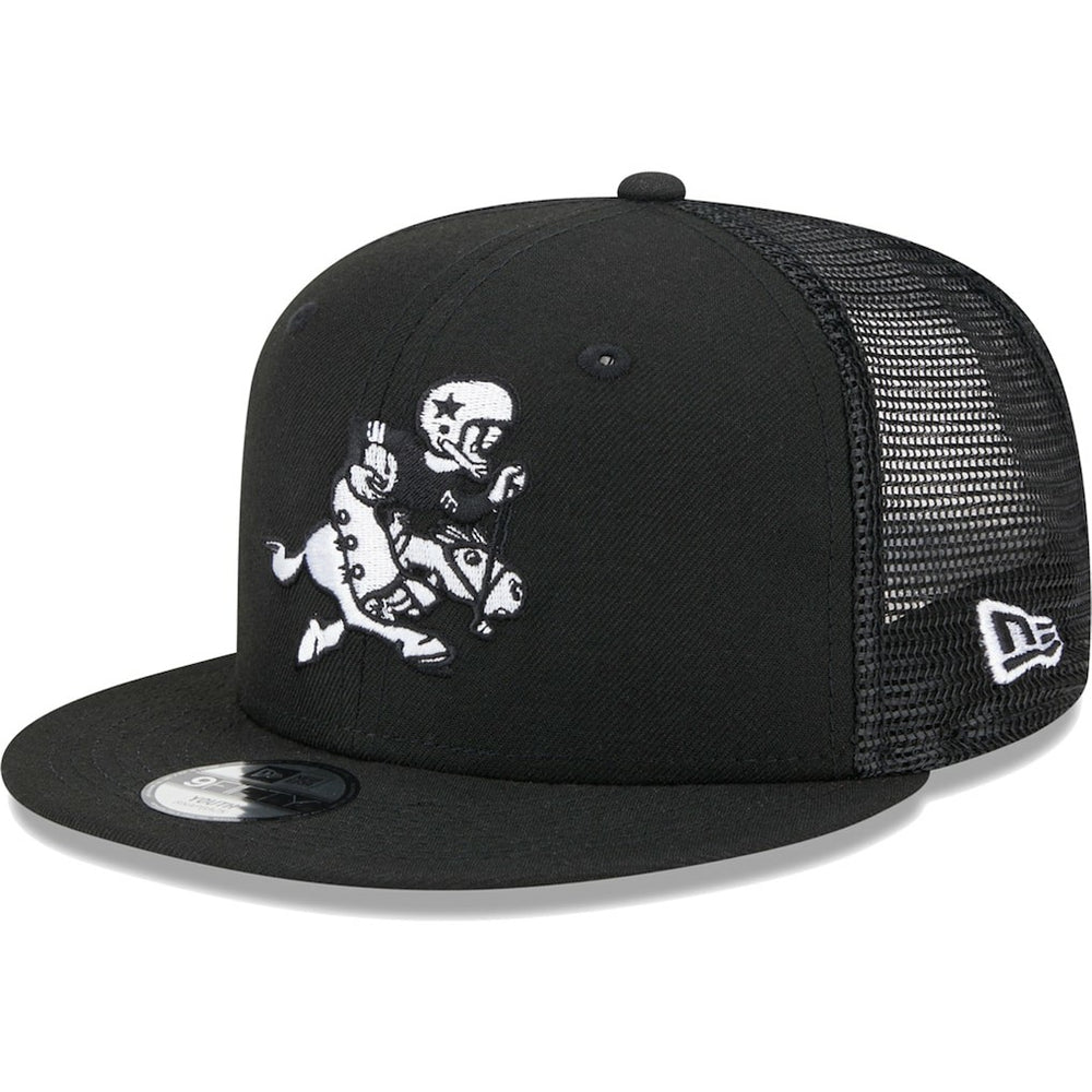 Dallas Cowboys New Era Youth Retro Joe Main B-Dub 9FIFTY Trucker Adjustable Hat - Black - NFL