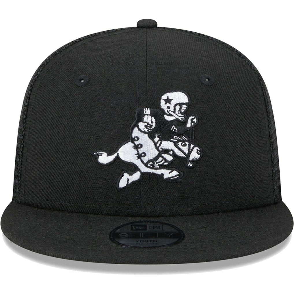 Dallas Cowboys New Era Youth Retro Joe Main B-Dub 9FIFTY Trucker Adjustable Hat - Black - NFL