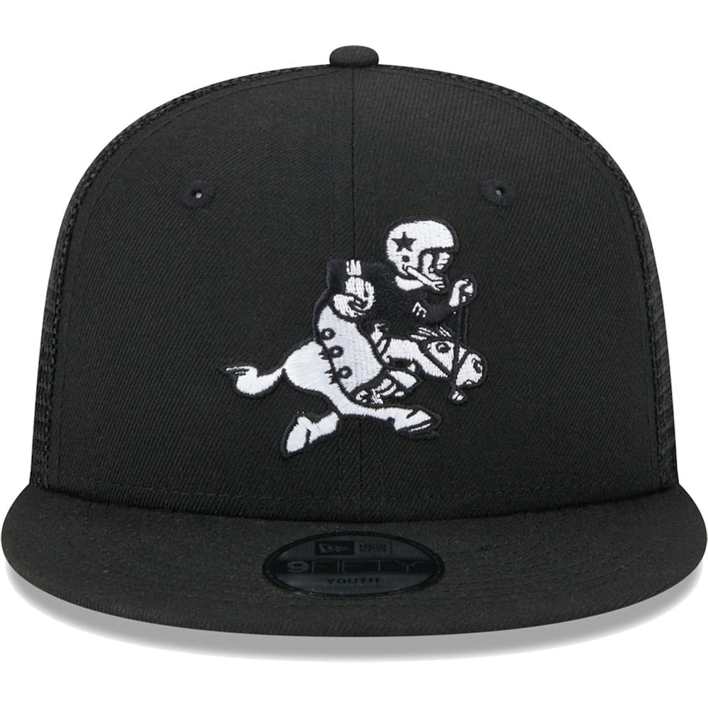 Dallas Cowboys New Era Youth Retro Joe Main B-Dub 9FIFTY Trucker Adjustable Hat - Black - NFL