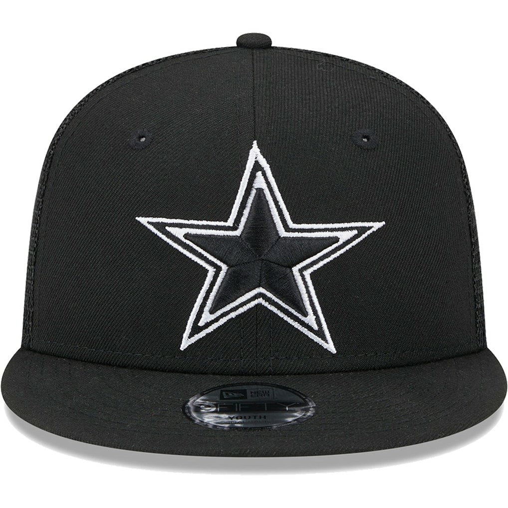 Dallas Cowboys New Era Youth Main B-Dub 9FIFTY Trucker Adjustable Hat - Black - NFL