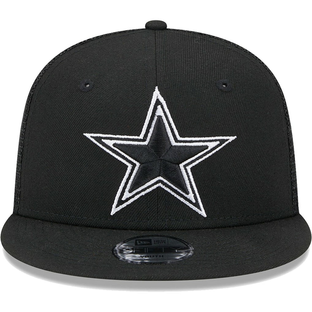 Dallas Cowboys New Era Youth Main B-Dub 9FIFTY Trucker Adjustable Hat - Black - NFL