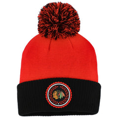 Chicago Blackhawks adidas Women's Laurel Cuffed Knit Hat with Pom - Red | Adidas Lifestyle