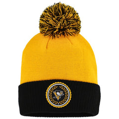 Pittsburgh Penguins adidas Women's Laurel Cuffed Knit Hat with Pom - Gold | Adidas on sale