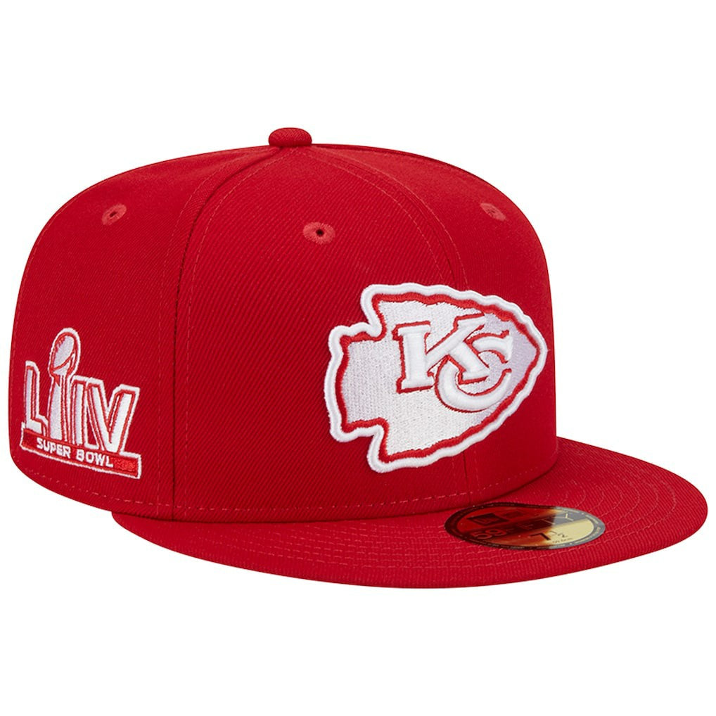 Kansas City Chiefs New Era Super Bowl LIV Main Patch 59FIFTY Fitted Hat - Scarlet - NFL