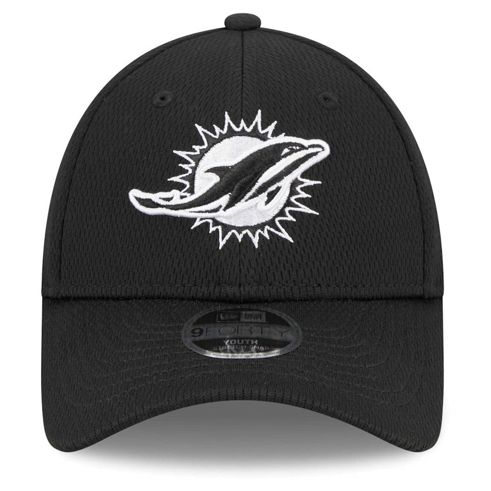 Miami Dolphins New Era Youth Main B-Dub 9FORTY Adjustable Hat - Black - NFL