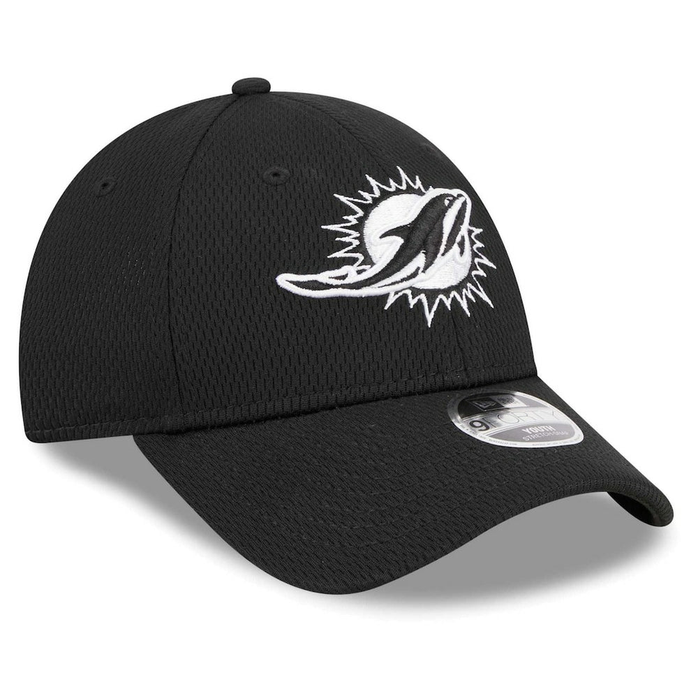 Miami Dolphins New Era Youth Main B-Dub 9FORTY Adjustable Hat - Black - NFL