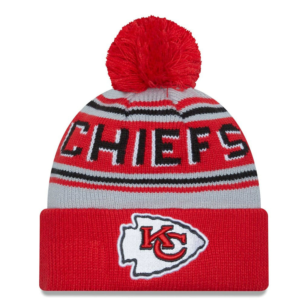 Kansas City Chiefs New Era Main Cuffed Knit Hat with Pom - Red - NFL