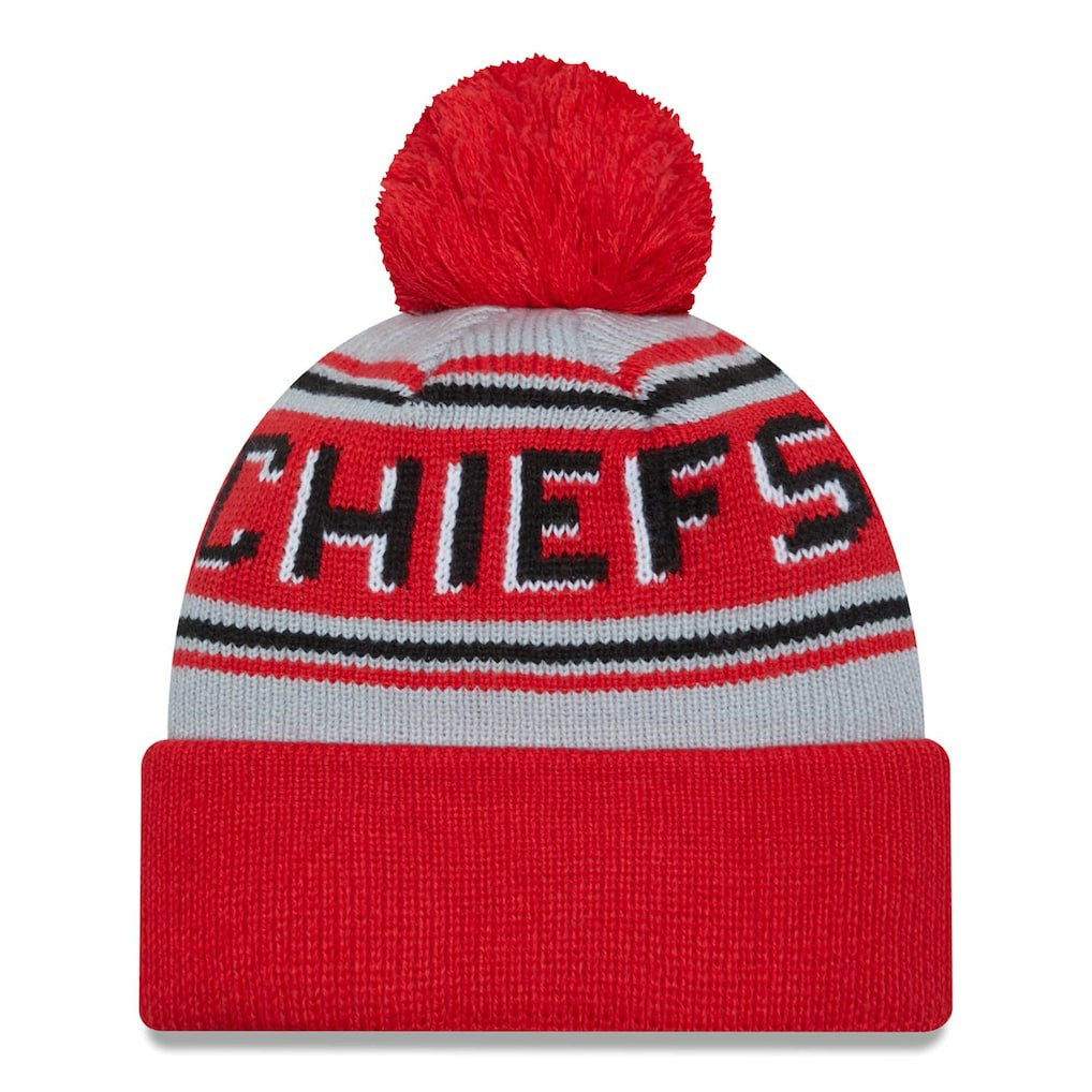 Kansas City Chiefs New Era Main Cuffed Knit Hat with Pom - Red - NFL