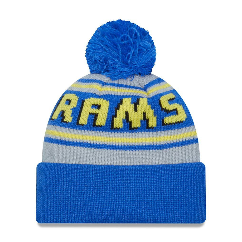 Los Angeles Rams New Era Main Cuffed Knit Hat with Pom - Royal - NFL