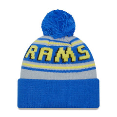 Los Angeles Rams New Era Main Cuffed Knit Hat with Pom - Royal - NFL