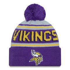 Minnesota Vikings New Era Main Cuffed Knit Hat with Pom - Purple - NFL