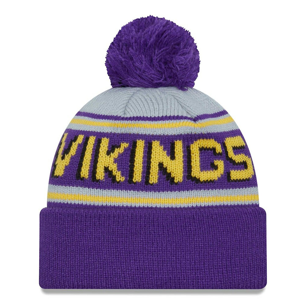 Minnesota Vikings New Era Main Cuffed Knit Hat with Pom - Purple - NFL