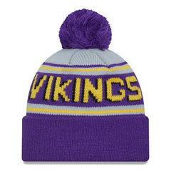 Minnesota Vikings New Era Main Cuffed Knit Hat with Pom - Purple - NFL