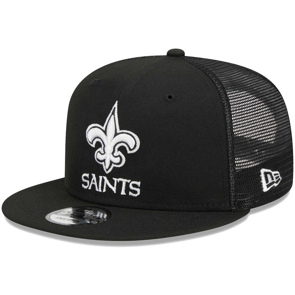 New Orleans Saints New Era Main Trucker 9FIFTY Snapback Hat - Black - NFL