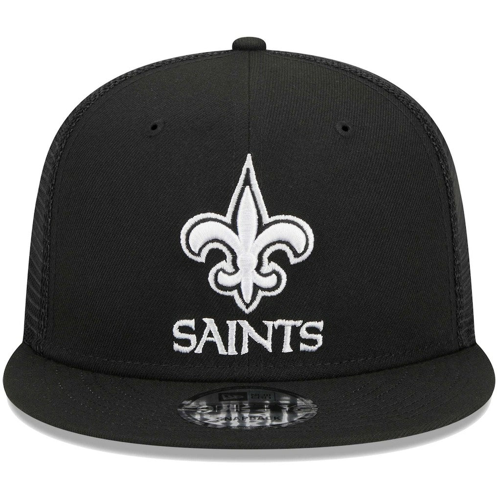 New Orleans Saints New Era Main Trucker 9FIFTY Snapback Hat - Black - NFL