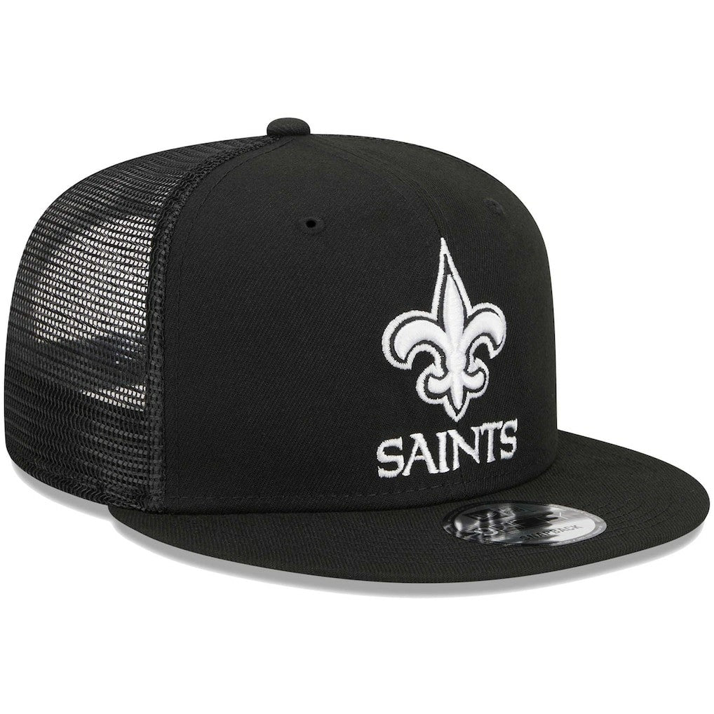 New Orleans Saints New Era Main Trucker 9FIFTY Snapback Hat - Black - NFL