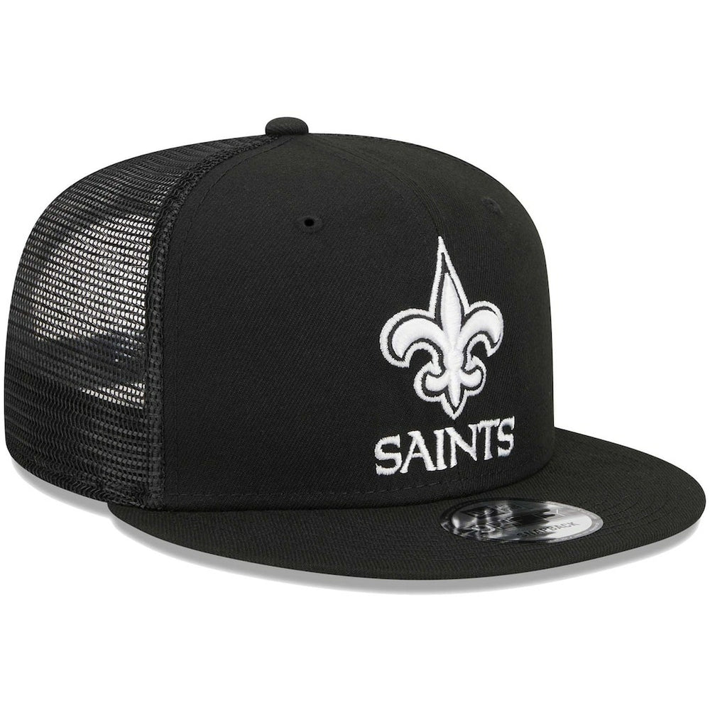New Orleans Saints New Era Main Trucker 9FIFTY Snapback Hat - Black - NFL