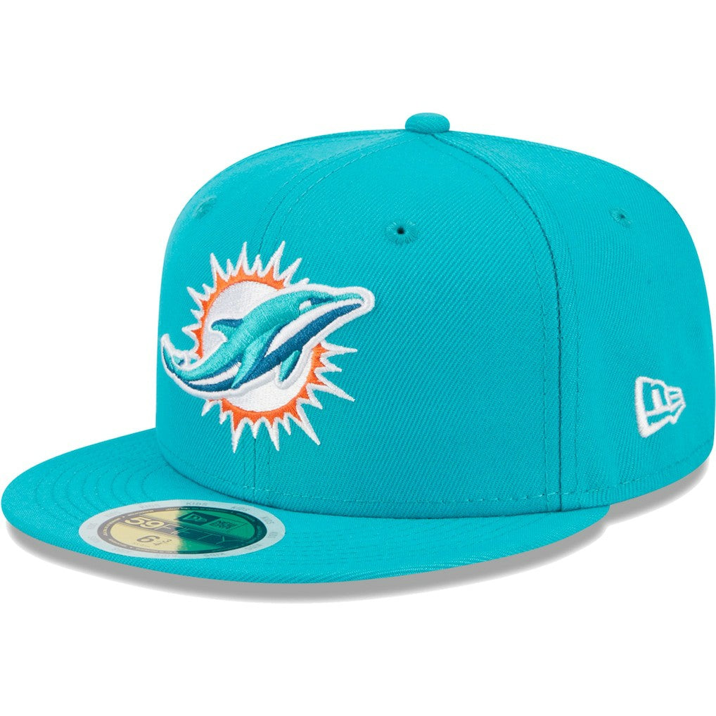 Miami Dolphins New Era Youth Main 59FIFTY Fitted Hat - Aqua - NFL