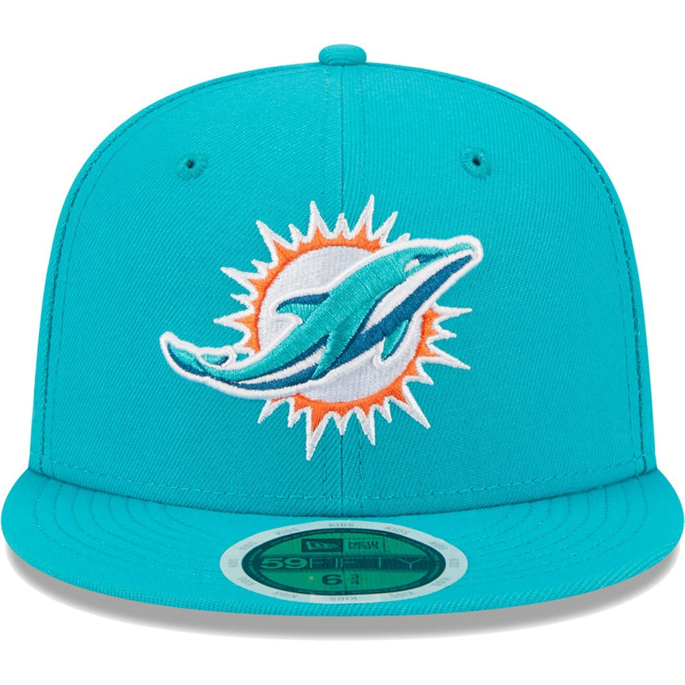 Miami Dolphins New Era Youth Main 59FIFTY Fitted Hat - Aqua - NFL