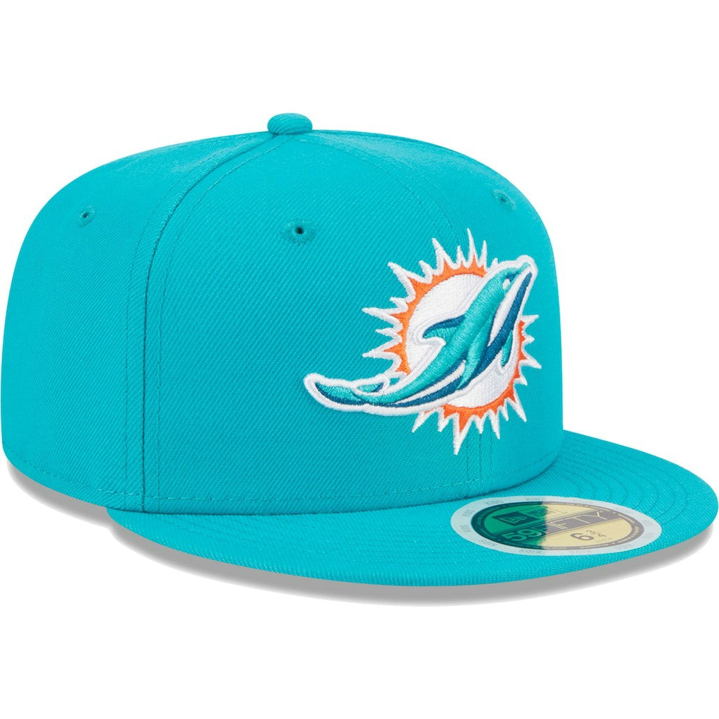 Miami Dolphins New Era Youth Main 59FIFTY Fitted Hat - Aqua - NFL