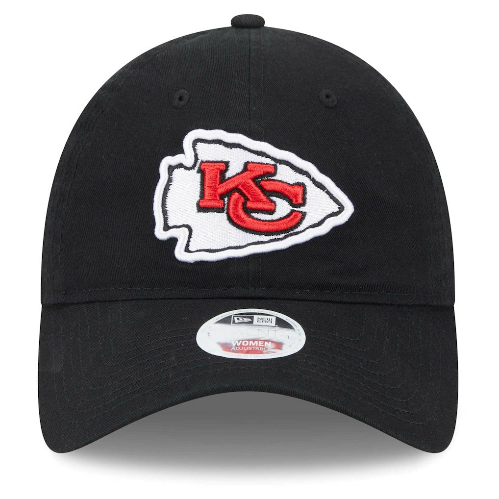 Kansas City Chiefs New Era Women's Main Core Classic 2.0 9TWENTY Adjustable Hat - Black - NFL