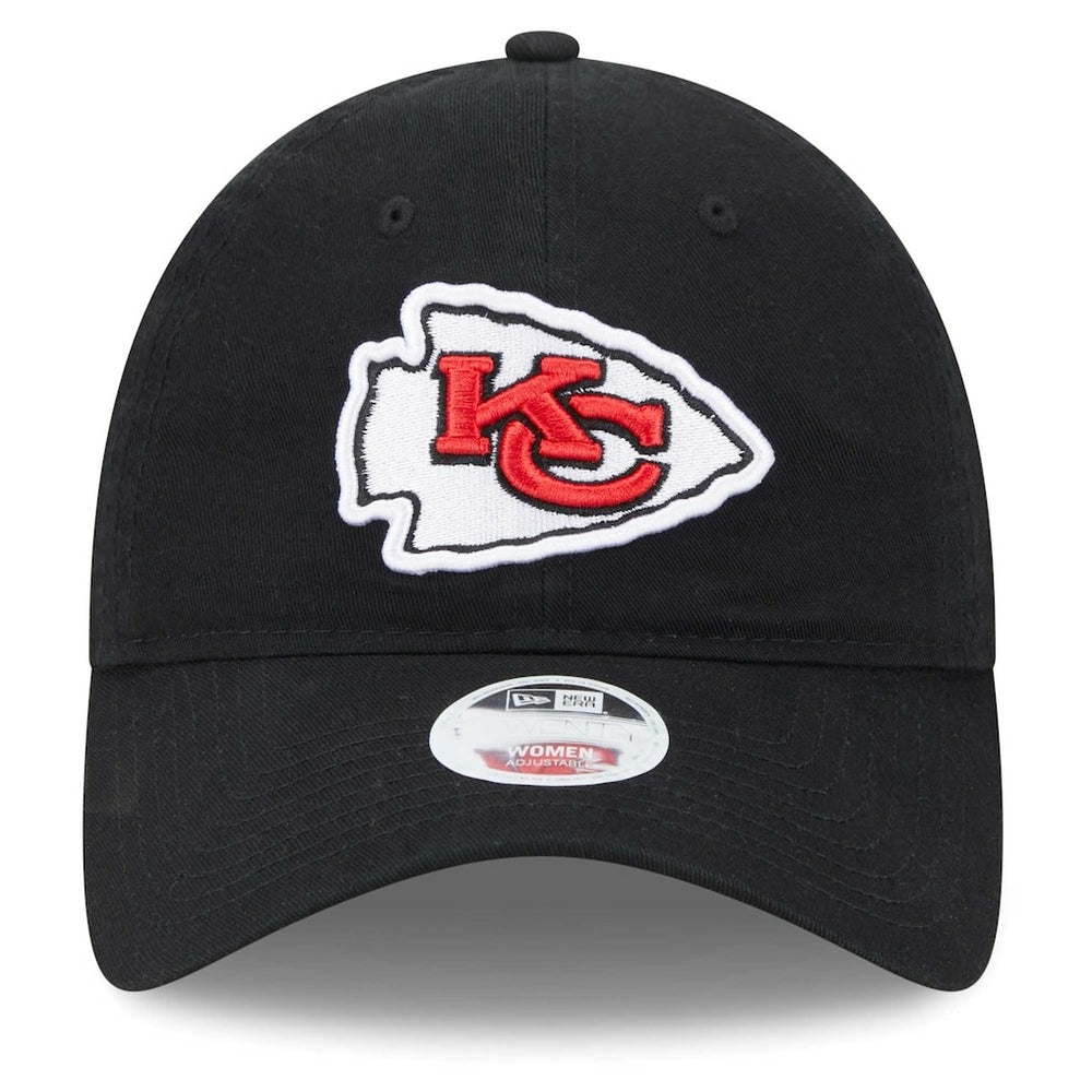 Kansas City Chiefs New Era Women's Main Core Classic 2.0 9TWENTY Adjustable Hat - Black - NFL