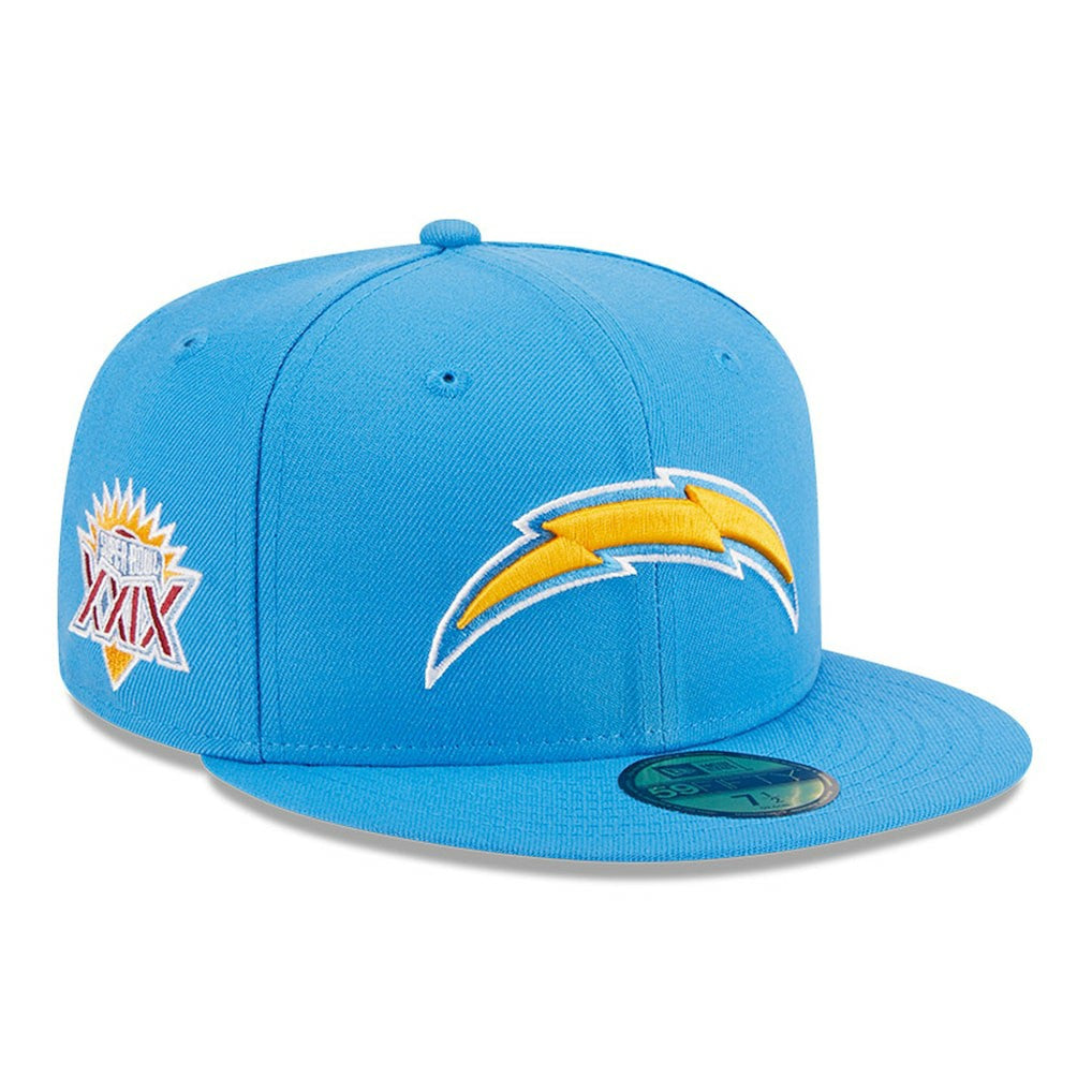 Los Angeles Chargers New Era Main Patch 59FIFTY Fitted Hat - Powder Blue - NFL