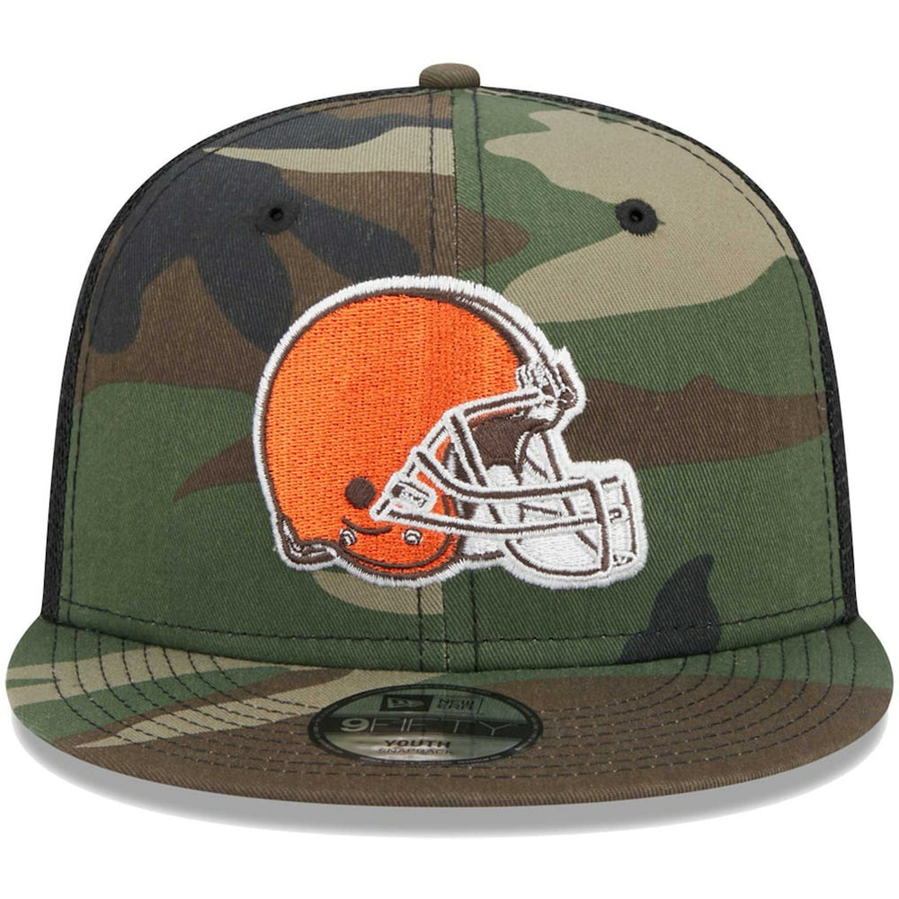 Cleveland Browns New Era Youth Main Trucker 9FIFTY Snapback Hat - Camo - NFL