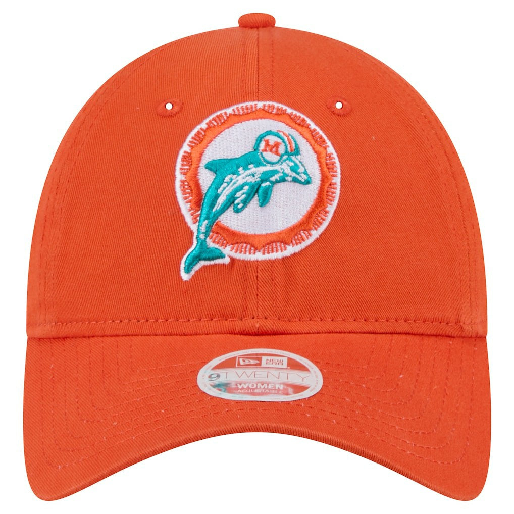 Miami Dolphins New Era Women's Throwback Main Core Classic 2.0 9TWENTY Adjustable Hat - Orange - NFL