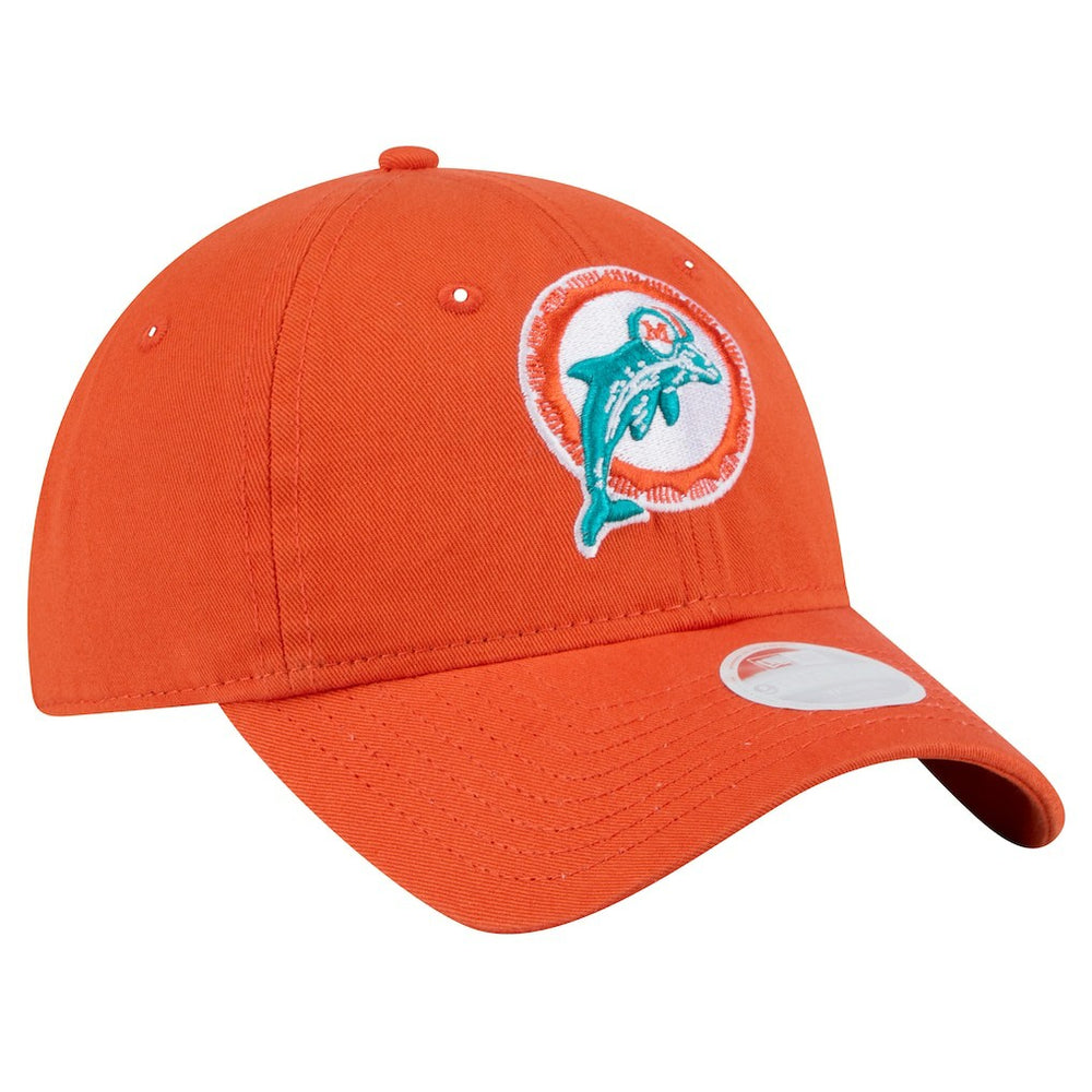 Miami Dolphins New Era Women's Throwback Main Core Classic 2.0 9TWENTY Adjustable Hat - Orange - NFL