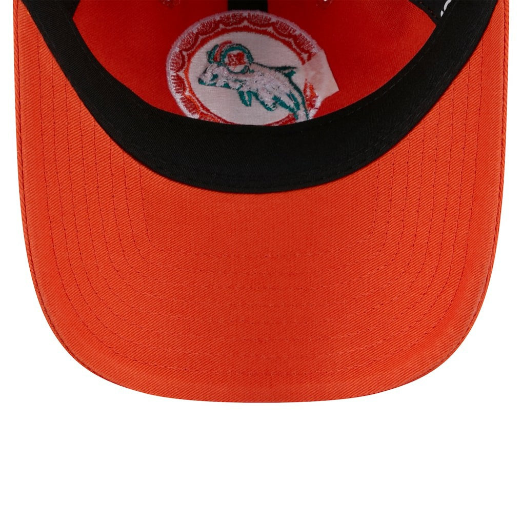 Miami Dolphins New Era Women's Throwback Main Core Classic 2.0 9TWENTY Adjustable Hat - Orange - NFL