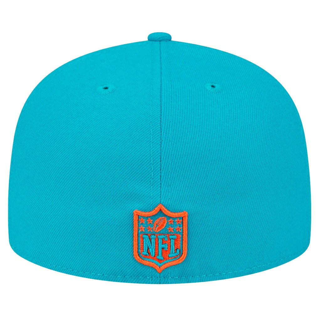 Miami Dolphins New Era Main Patch 59FIFTY Fitted Hat - Aqua - NFL