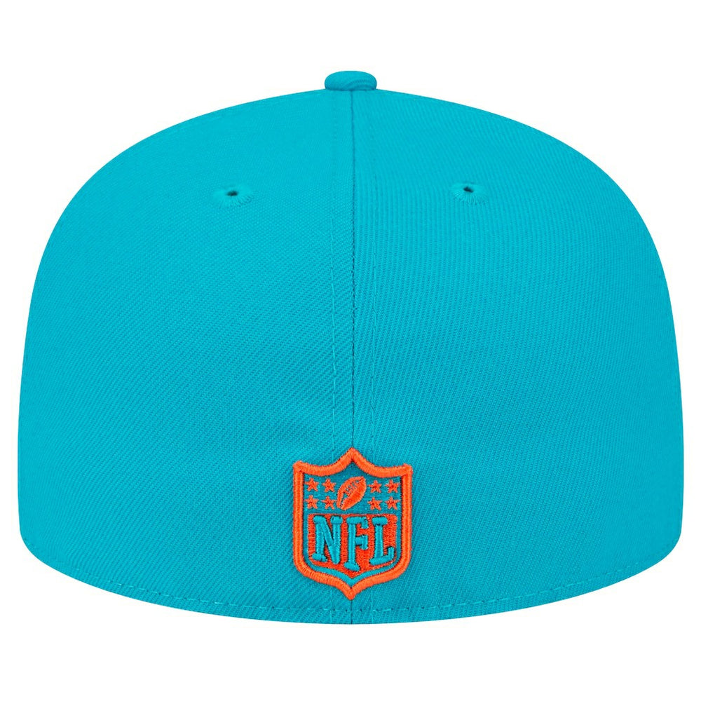Miami Dolphins New Era Main Patch 59FIFTY Fitted Hat - Aqua - NFL