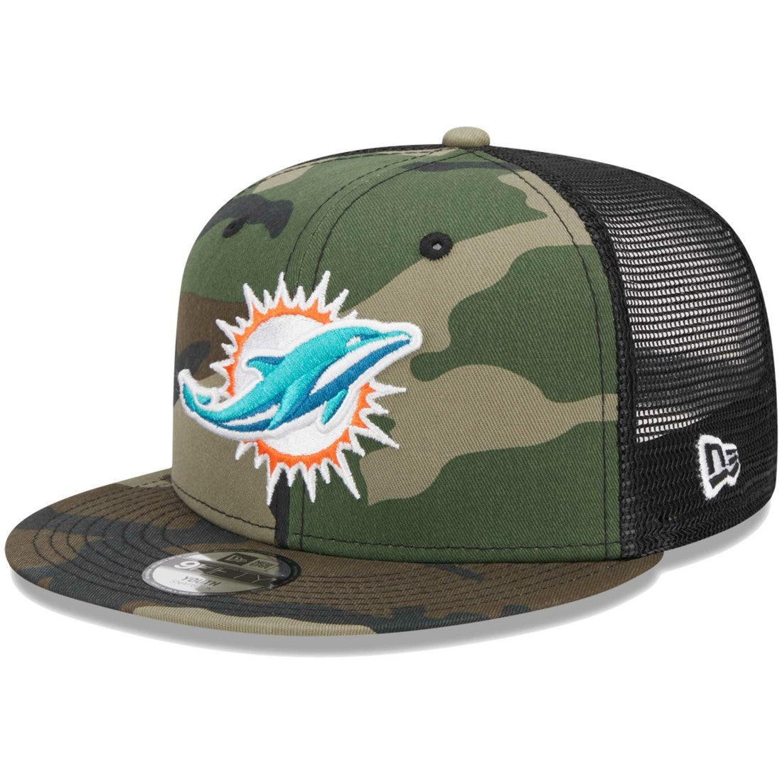 Miami Dolphins New Era Youth Main Trucker 9FIFTY Snapback Hat - Camo - NFL