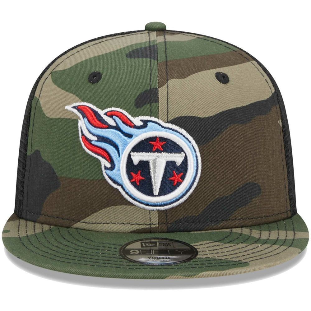 Tennessee Titans New Era Youth Main Trucker 9FIFTY Snapback Hat - Camo - NFL