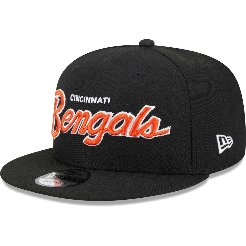 Cincinnati Bengals New Era Main Script 9FIFTY Snapback Hat - Black - NFL
