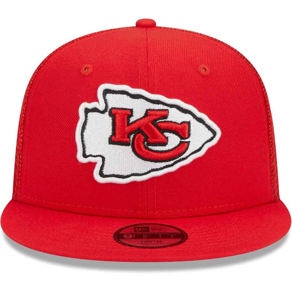 Kansas City Chiefs New Era Youth Main Trucker 9FIFTY Snapback Hat - Red - NFL
